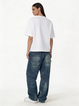 Cargo Pocket Jeans Denim Relaxed Fit - seven