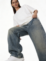 Washed Jeans Denim Baggy Fit - seven