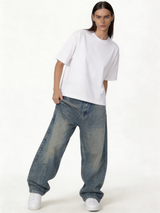 Washed Jeans Denim Baggy Fit - seven