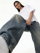 Washed Jeans Denim Baggy Fit - seven