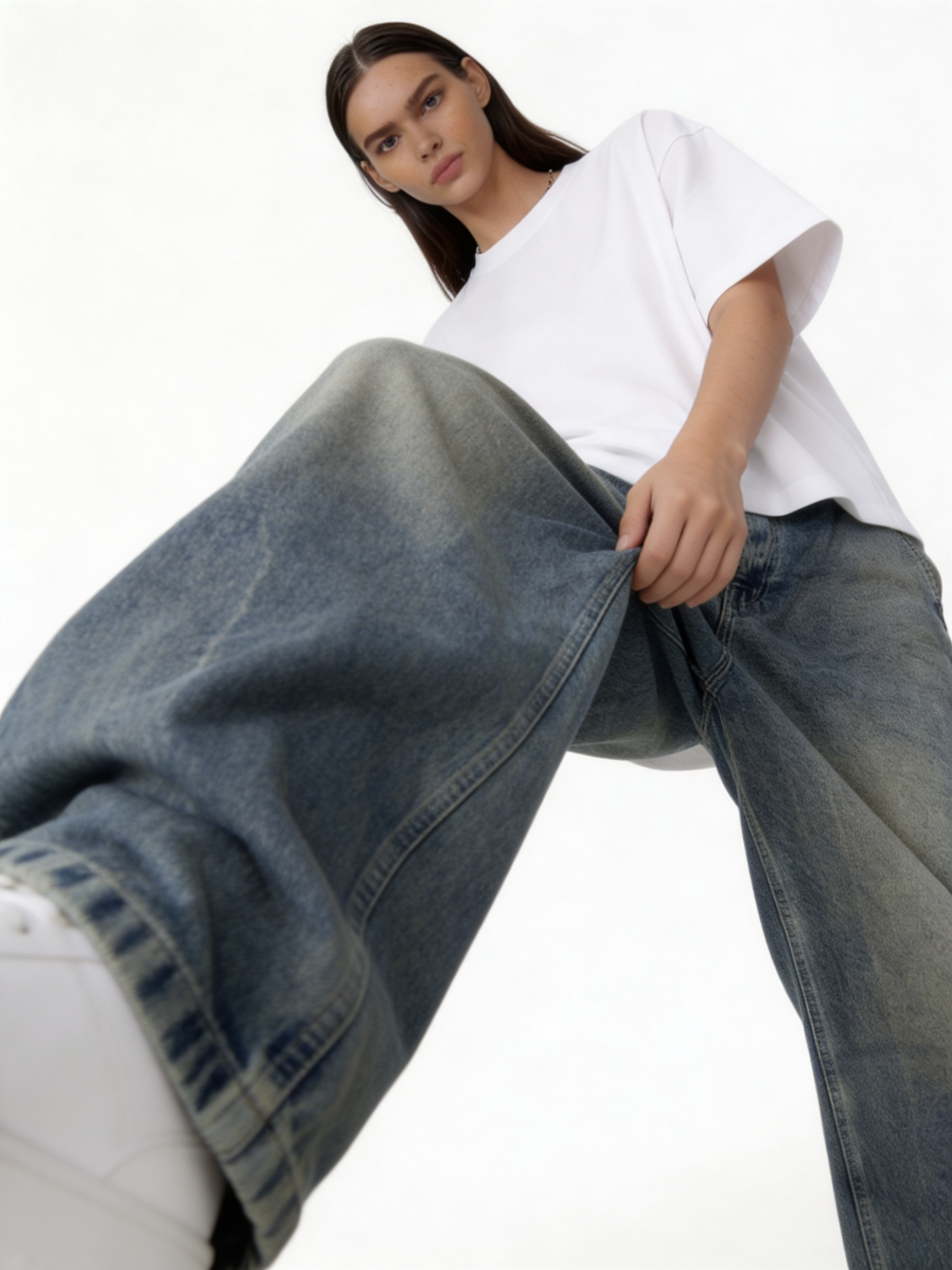Washed Jeans Denim Baggy Fit - seven