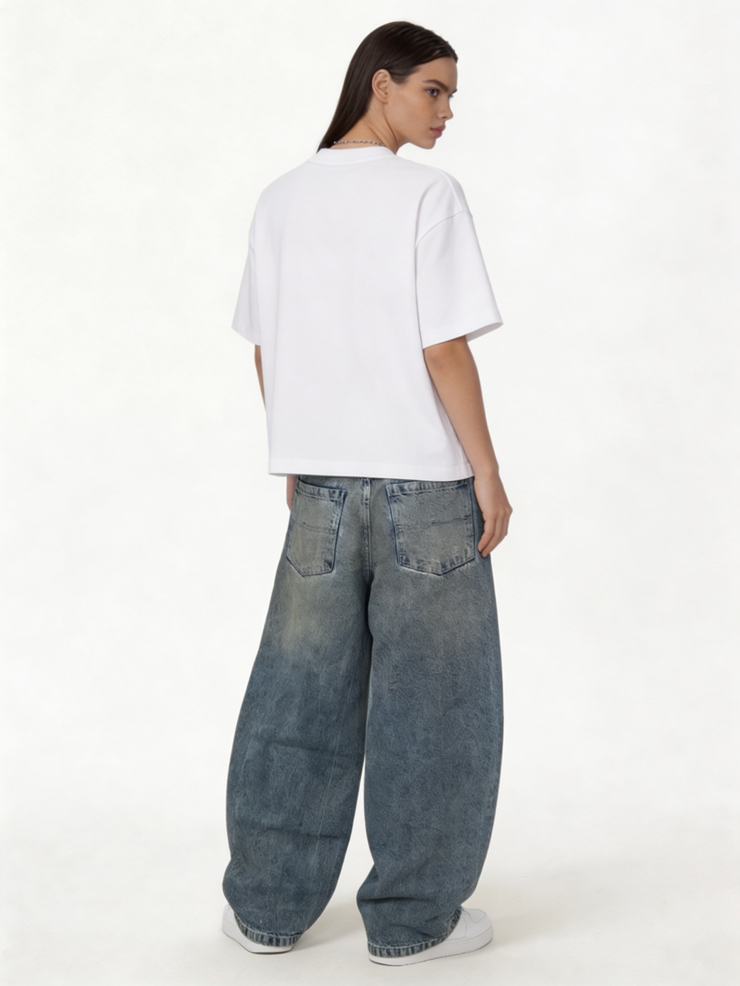 Washed Jeans Denim Baggy Fit - seven