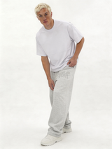 Logo Graphic Sweatpants Cotton Blend Baggy Fit - kyova