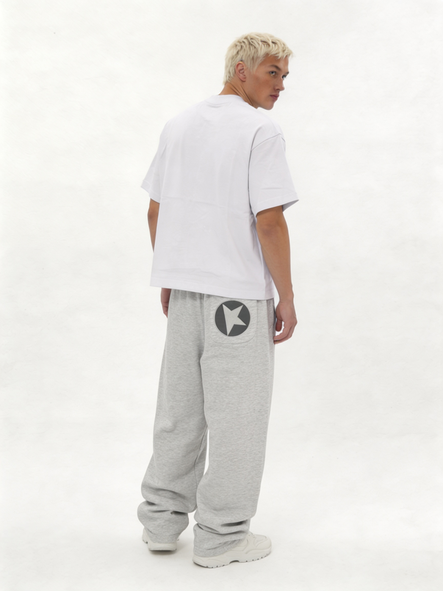 Logo Graphic Sweatpants Cotton Blend Baggy Fit - kyova