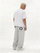 Logo Graphic Sweatpants Cotton Blend Baggy Fit - kyova