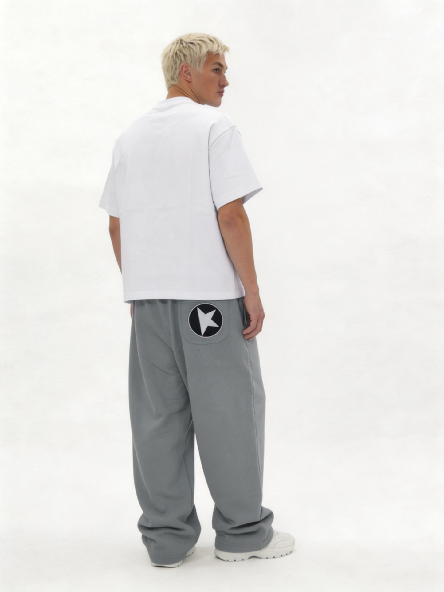 Logo Graphic Sweatpants Cotton Blend Baggy Fit - kyova