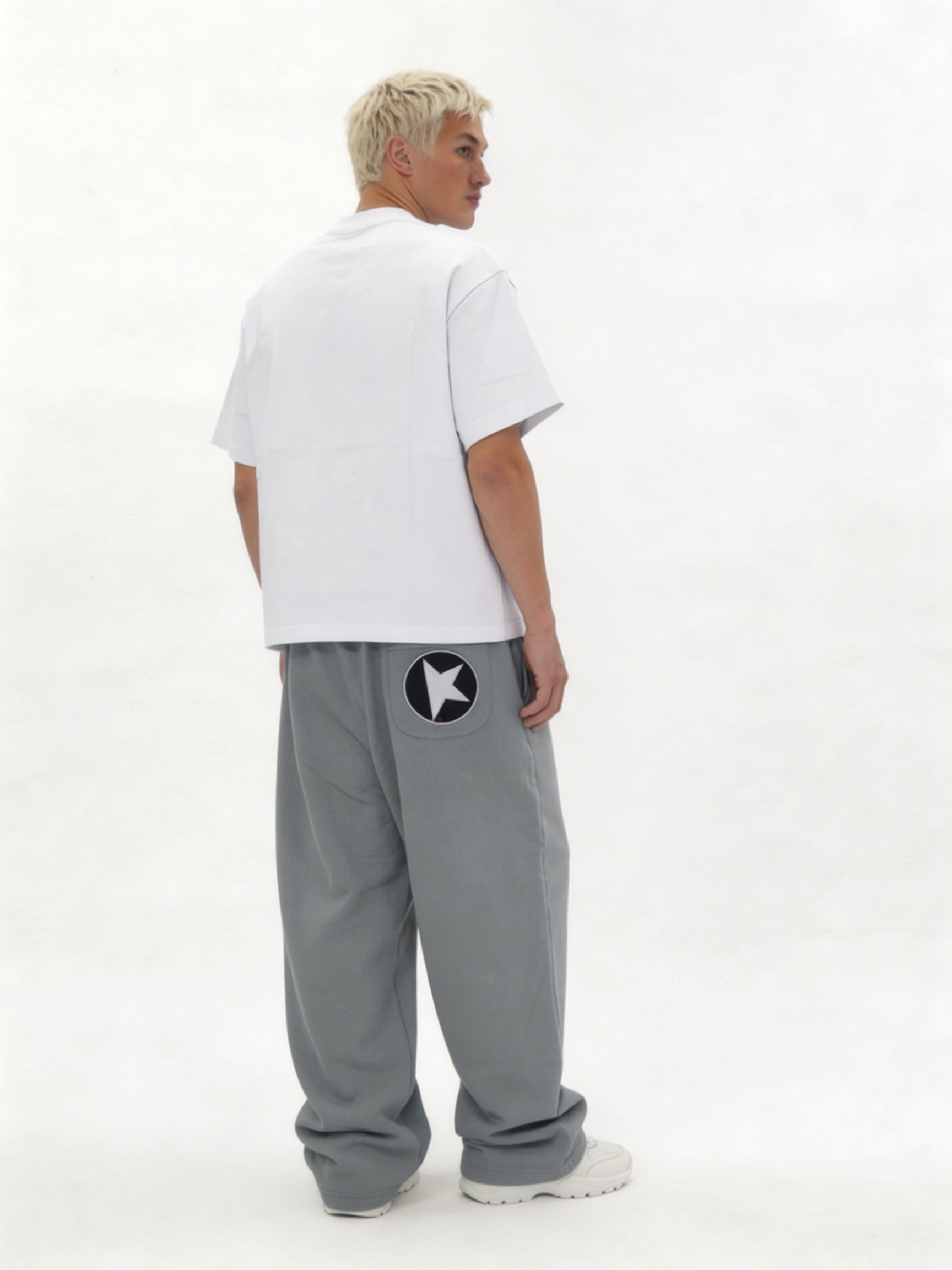 Logo Graphic Sweatpants Cotton Blend Baggy Fit - kyova