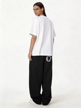 Logo Graphic Sweatpants Cotton Blend Baggy Fit - kyova