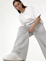 Logo Graphic Sweatpants Cotton Blend Baggy Fit - kyova