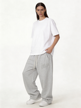 Logo Graphic Sweatpants Cotton Blend Baggy Fit - kyova