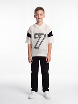 Graphic Knit Tee Crochet Knit Regular Fit - seven kids