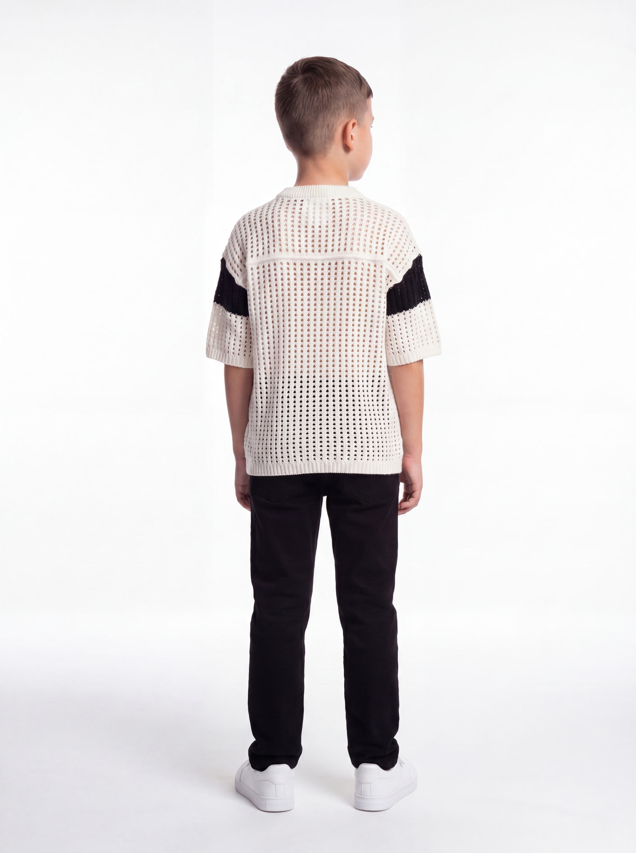 Graphic Knit Tee Crochet Knit Regular Fit - seven kids