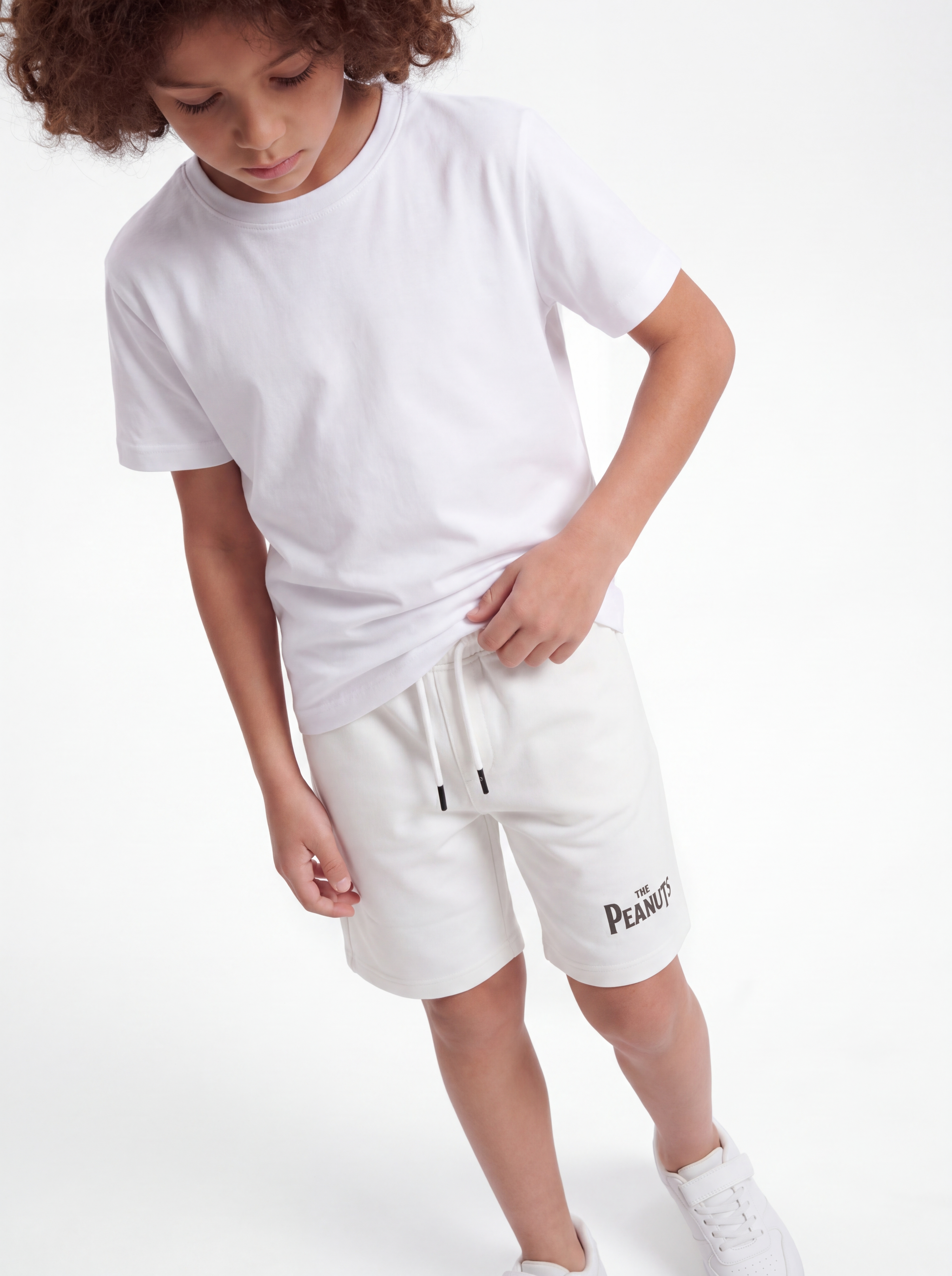 Logo Graphic Shorts Cotton Blend Relaxed Fit - seven kids