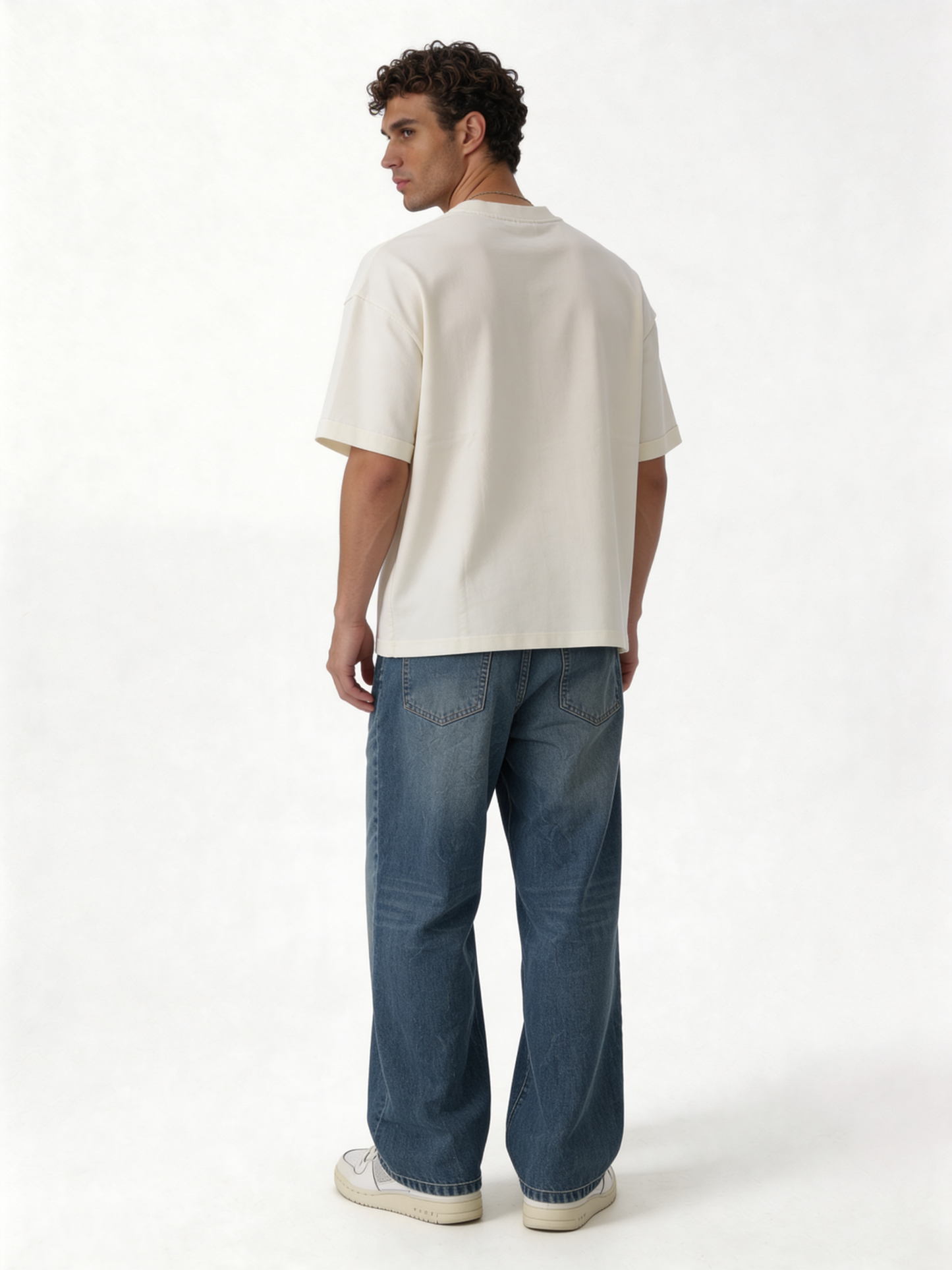Embroidered Logo T-Shirt Cotton Boxy Fit - INK
