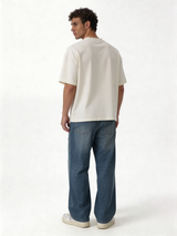 Embroidered Logo T-Shirt Cotton Boxy Fit - INK