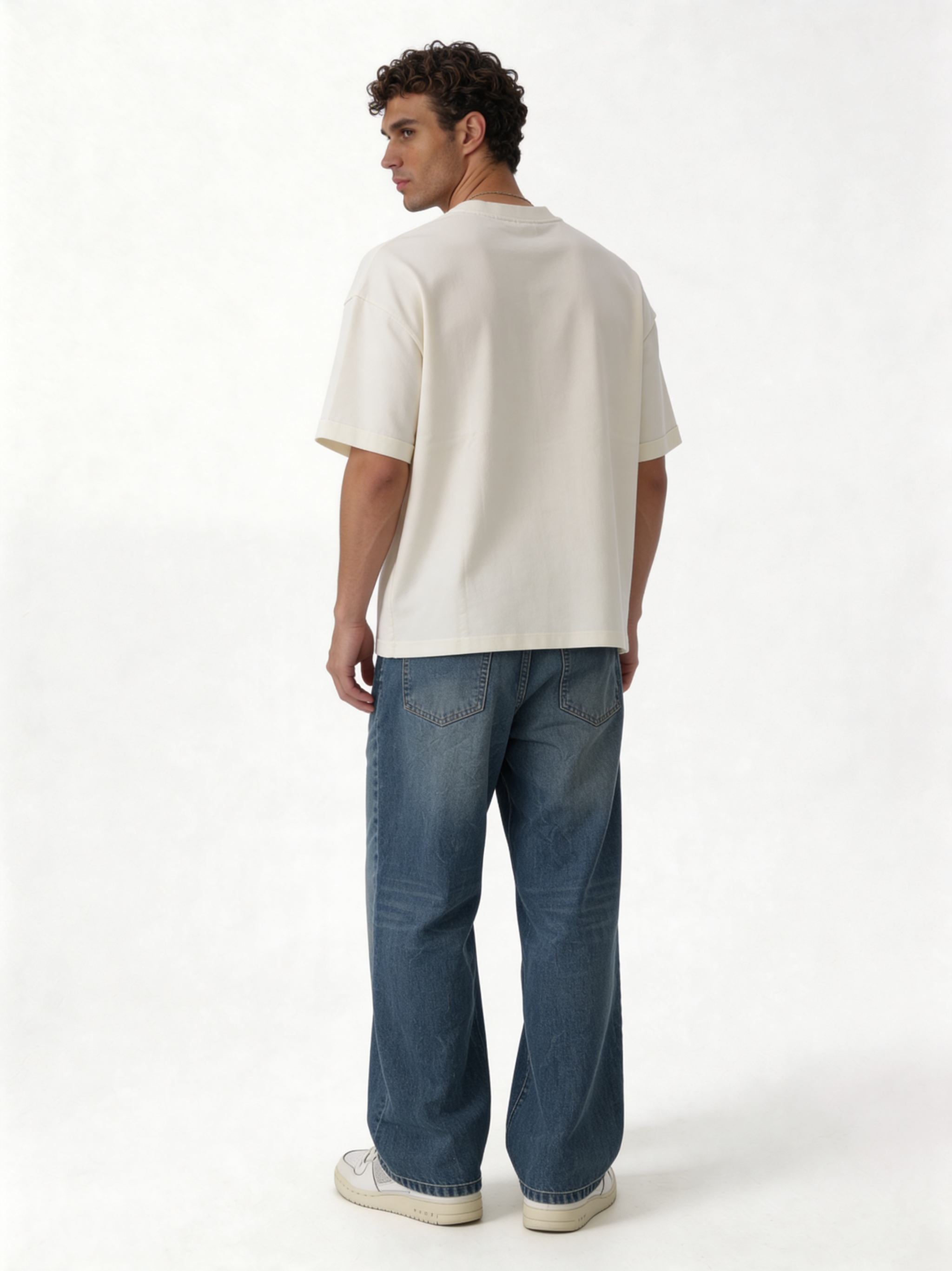 Embroidered Logo T-Shirt Cotton Boxy Fit - INK