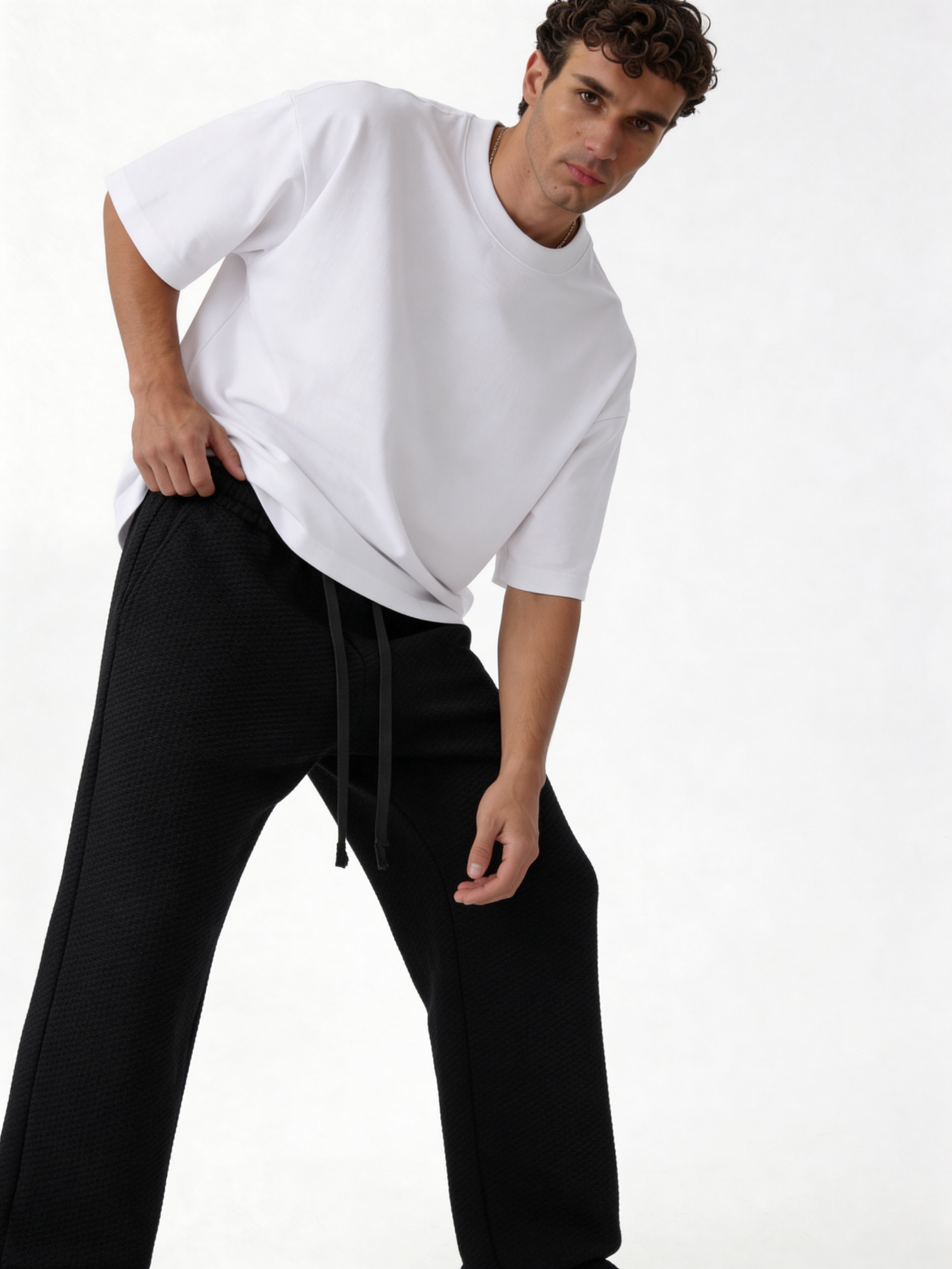 Embroidered Logo T-Shirt Cotton Boxy Fit - INK