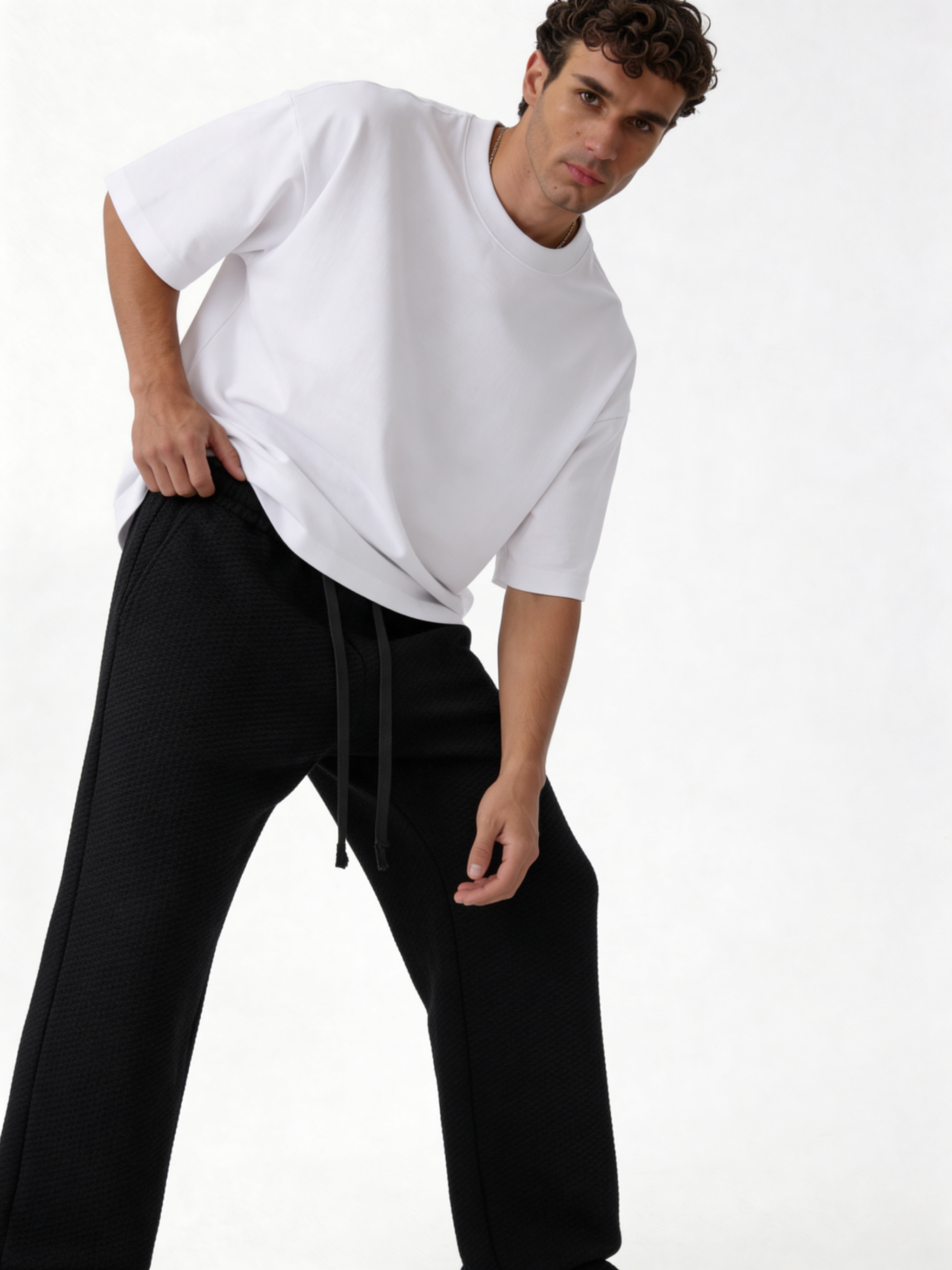 Ribbed Drawstring Pants Knit Wide Leg - Brotherhood