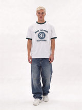 Ribbed Collar Graphic T-Shirt Regular Fit - JE-X