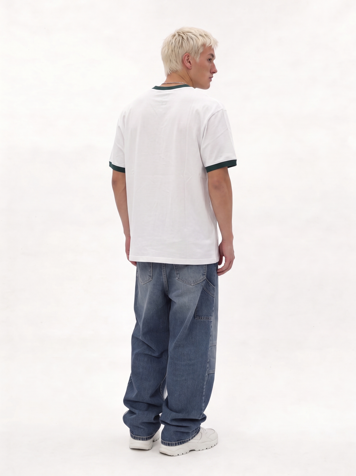 Ribbed Collar Graphic T-Shirt Regular Fit - JE-X