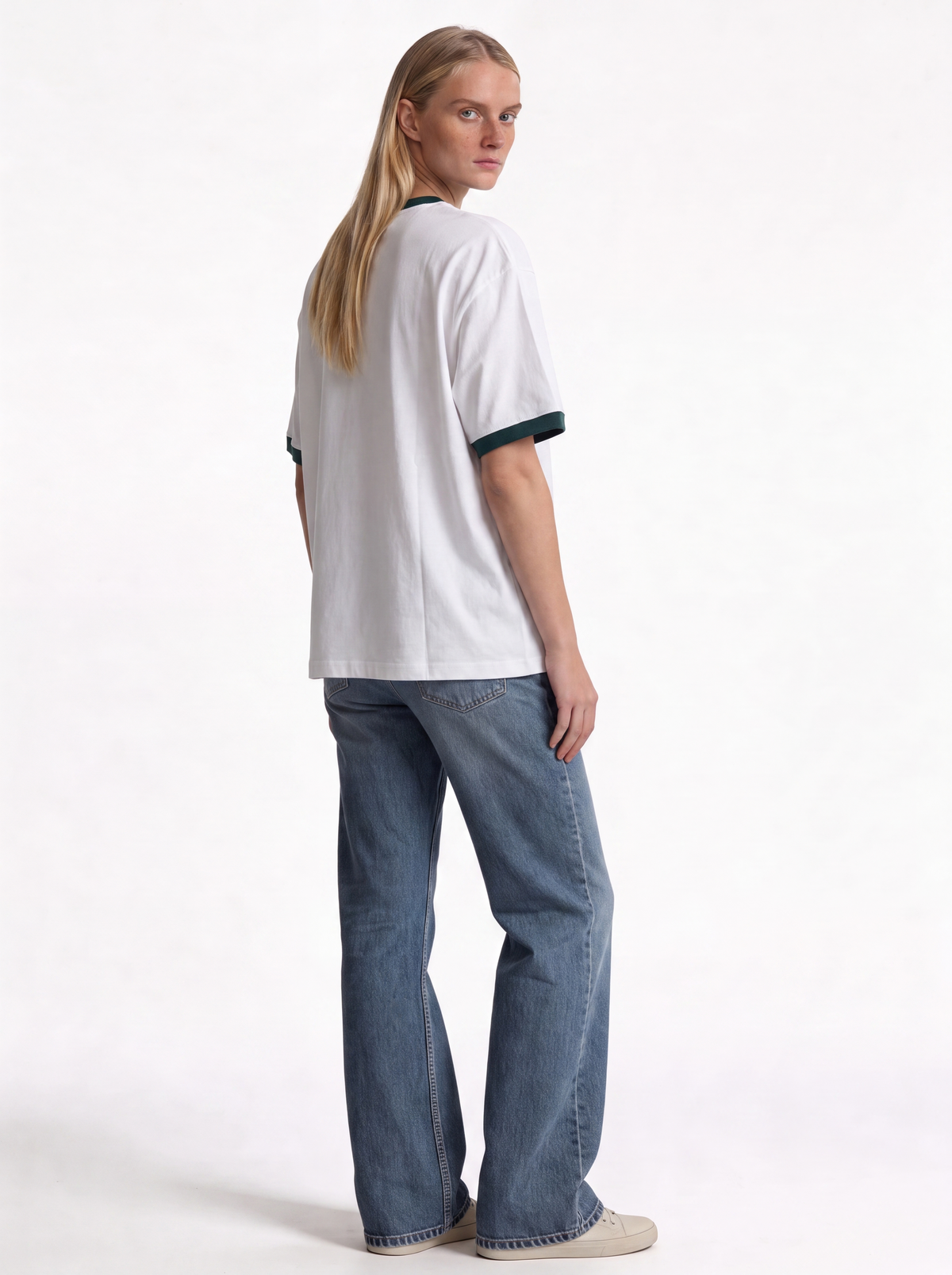 Ribbed Collar Graphic T-Shirt Regular Fit - JE-X