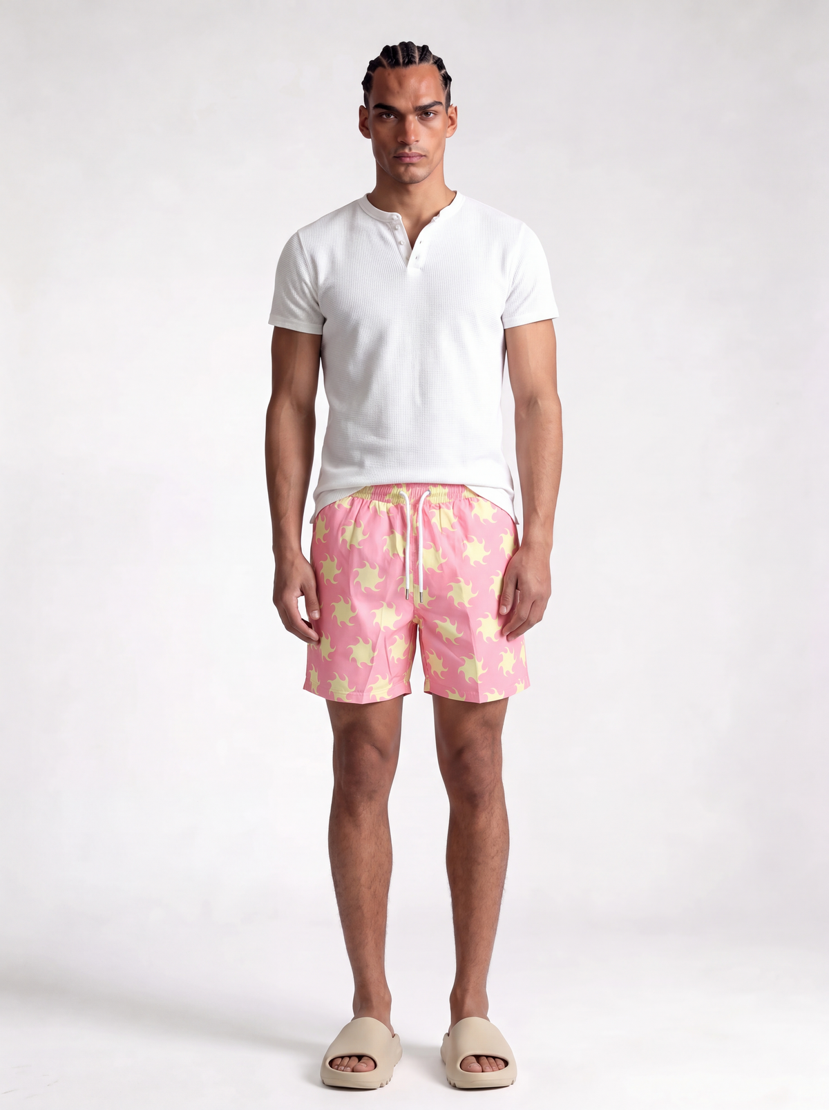 Flame Print Swim Shorts Regular Fit - FND - VEN0014