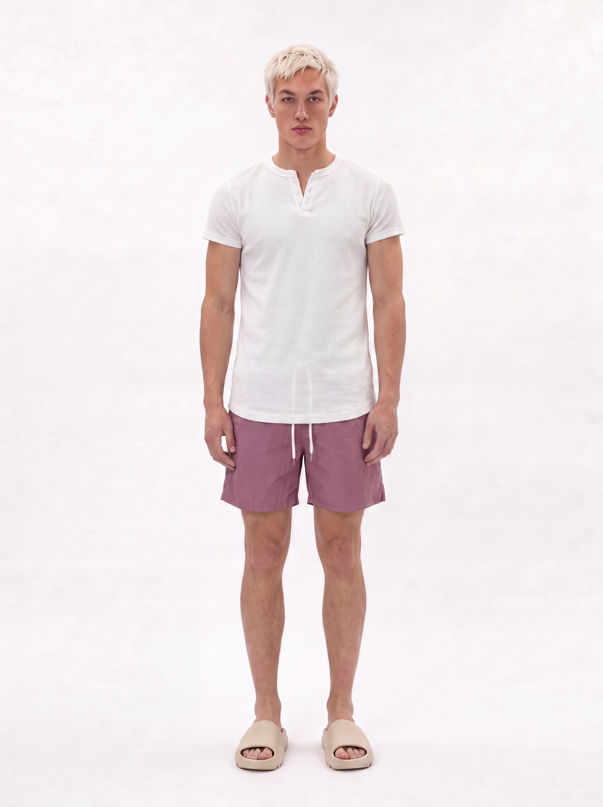 Tropical Motif Swim Shorts Regular Fit - Void - VEN0044