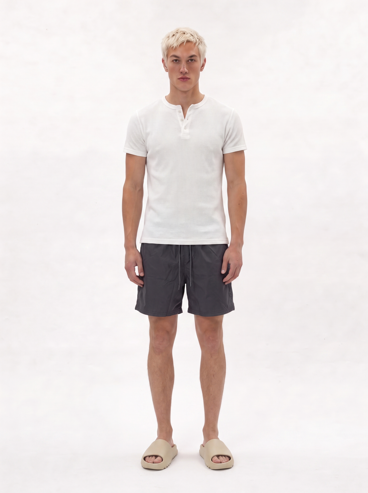 Tropical Motif Swim Shorts Regular Fit - Void - VEN0044