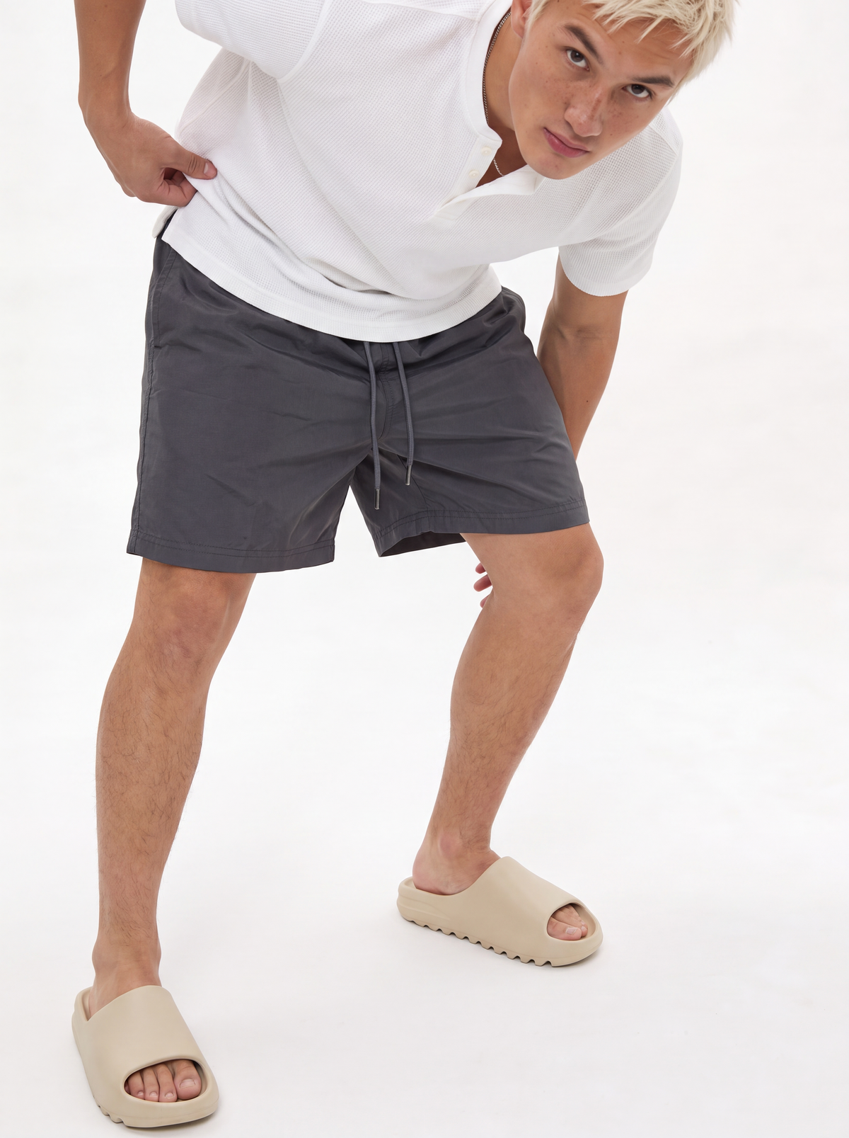 Tropical Motif Swim Shorts Regular Fit - Void - VEN0044