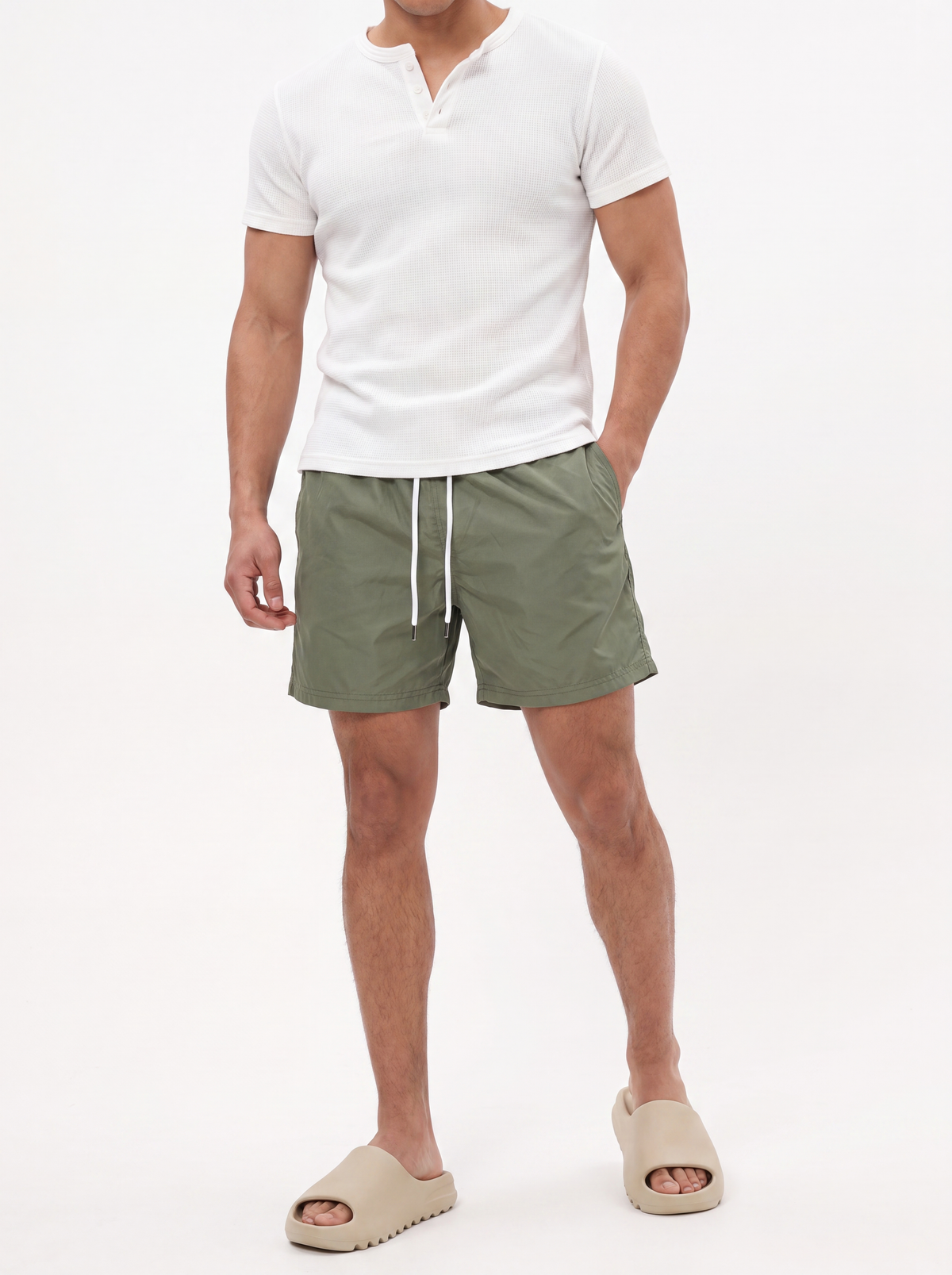 Tropical Motif Swim Shorts Regular Fit - Void - VEN0044