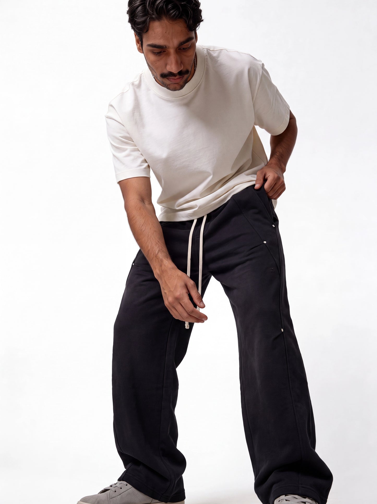 Panelled Sweatpants Cotton Relaxed Fit - je-x
