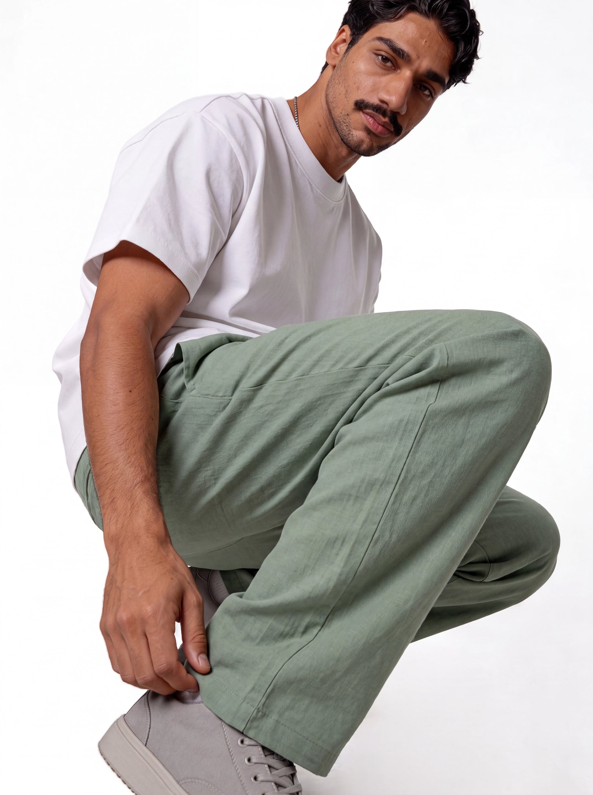 Pleated Trousers Linen Blend Regular Fit - seven