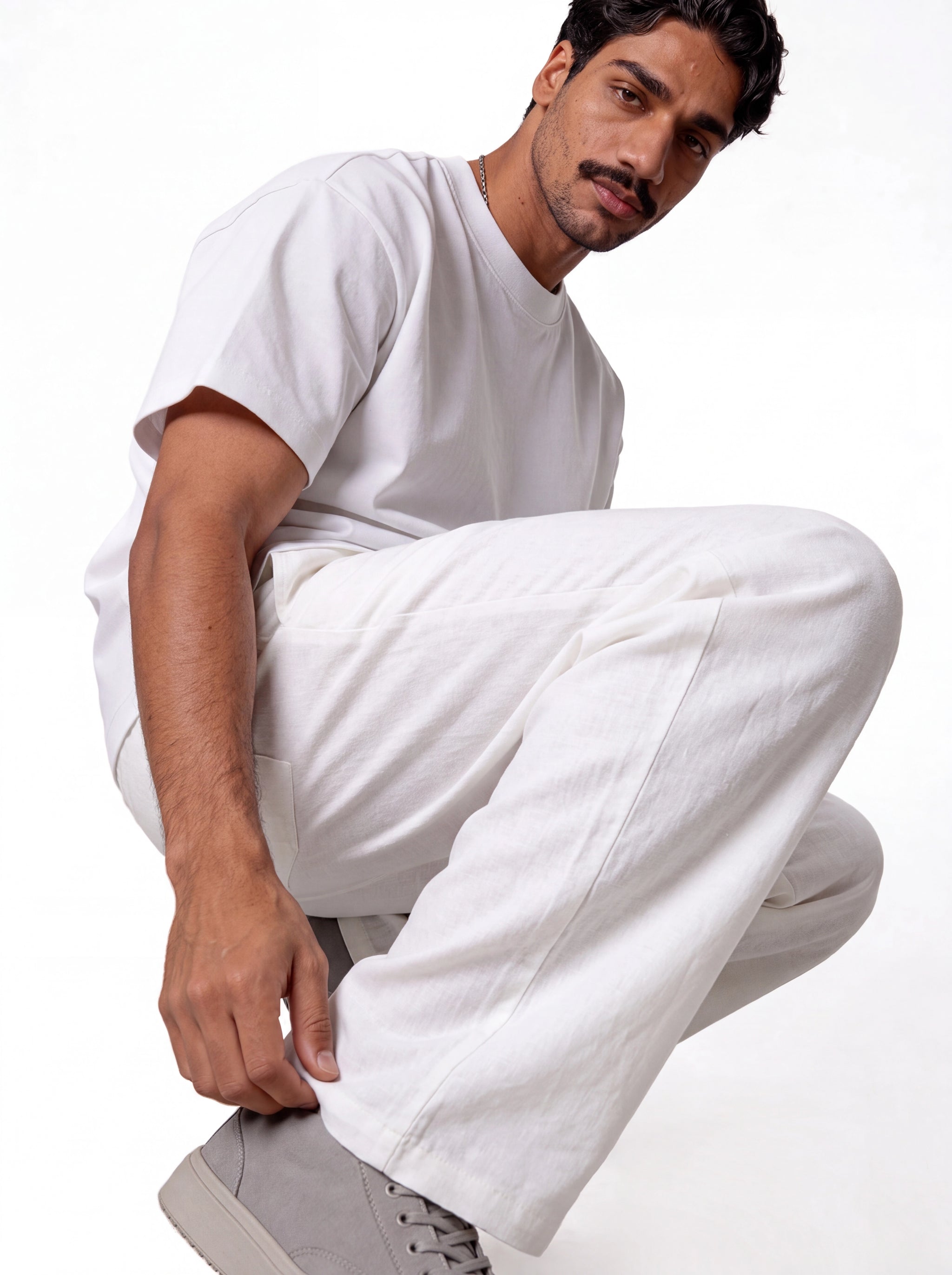 Pleated Trousers Linen Blend Regular Fit - seven