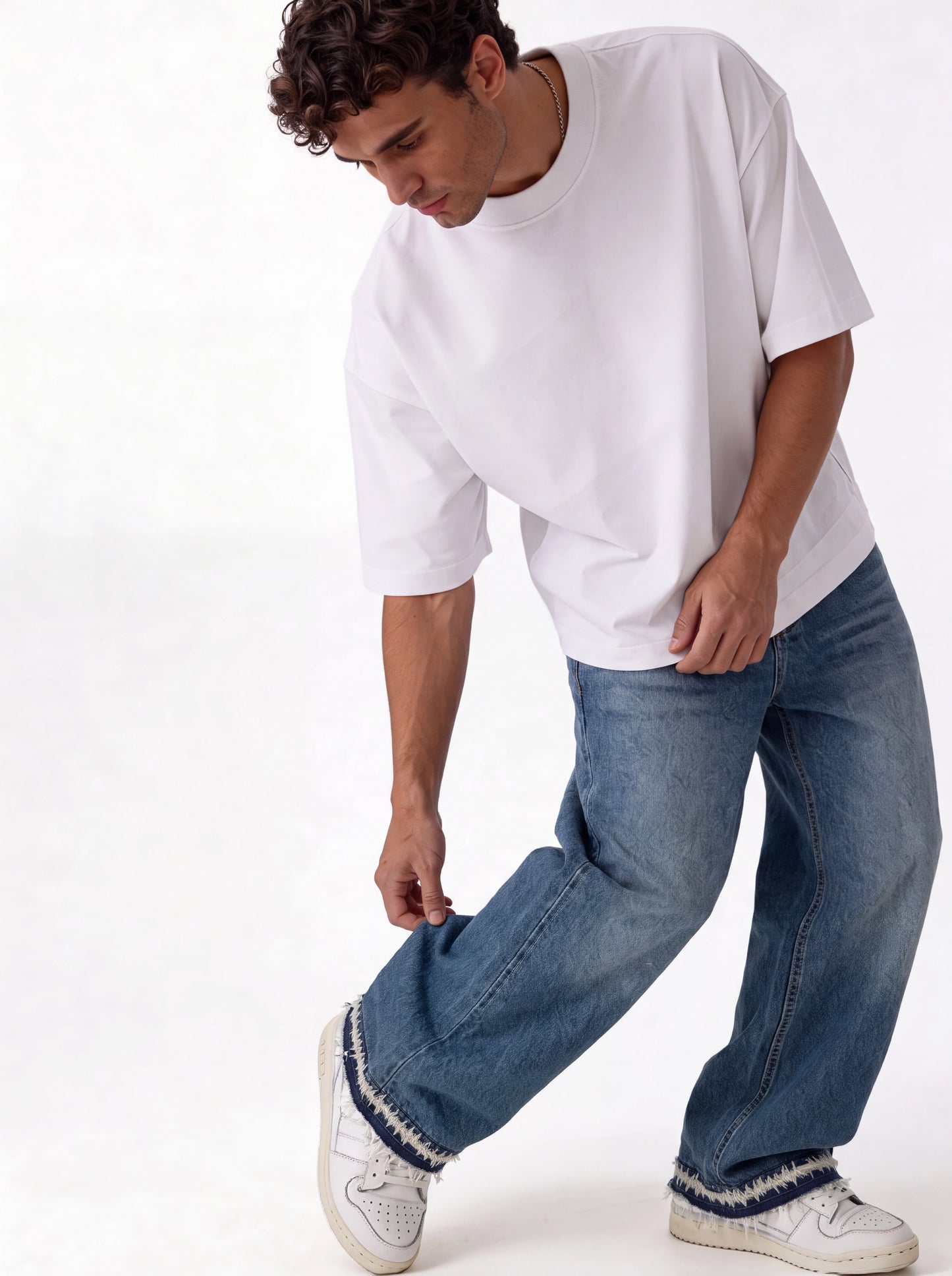 Raw Edge Jeans Denim Straight Leg Fit - seven