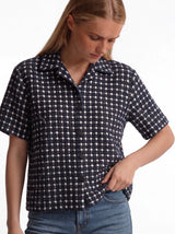 Boxy Geometric Jacquard Bowling Shirt - 1932