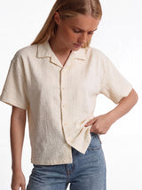 Boxy Textured Seersucker Bowling Shirt - 1932