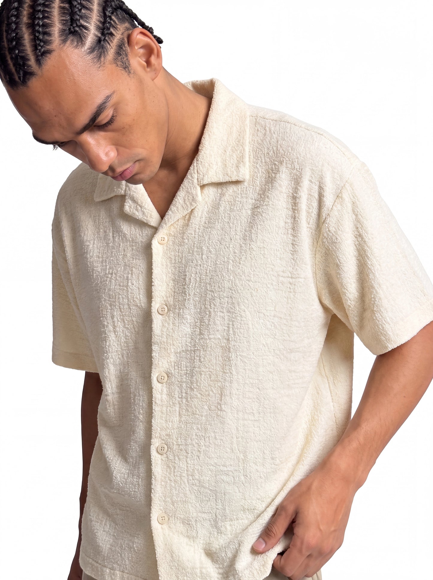 Boxy Textured Seersucker Bowling Shirt - 1932