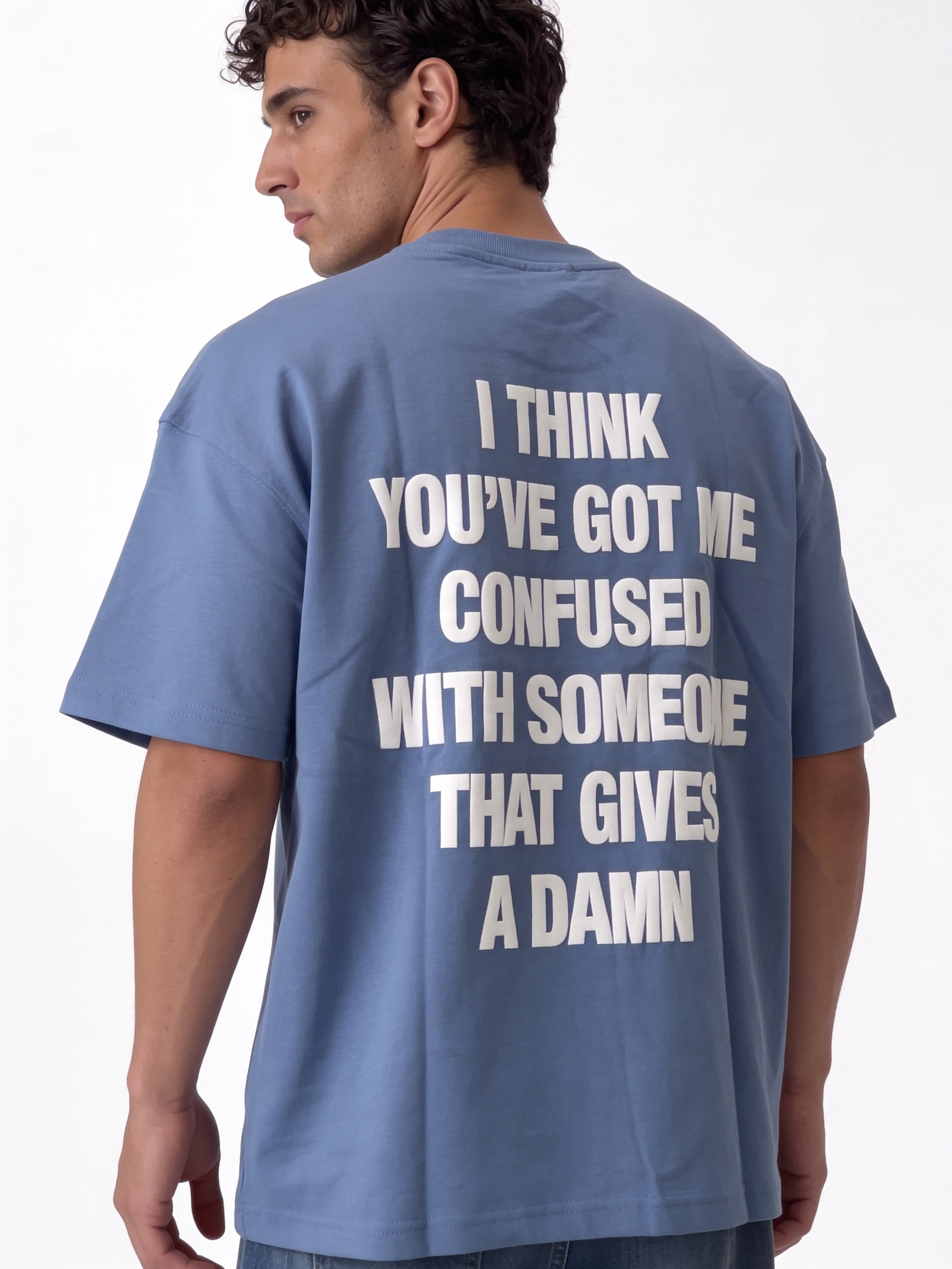Typography Back Print T-Shirt Cotton Oversized Fit - seven