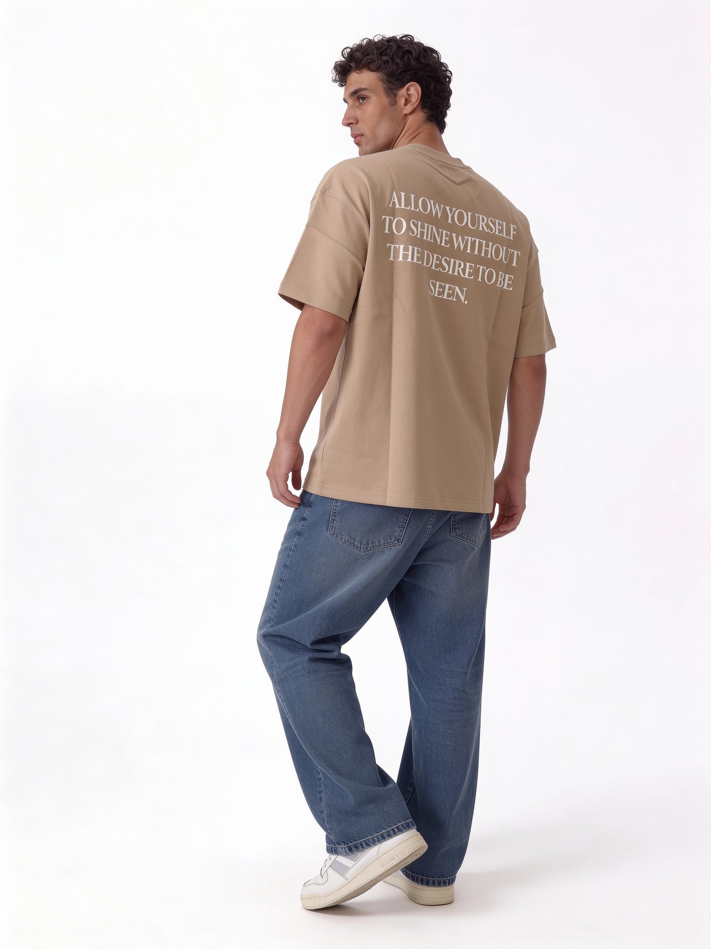 Front & Back Print T-Shirt Cotton Oversized Fit - seven