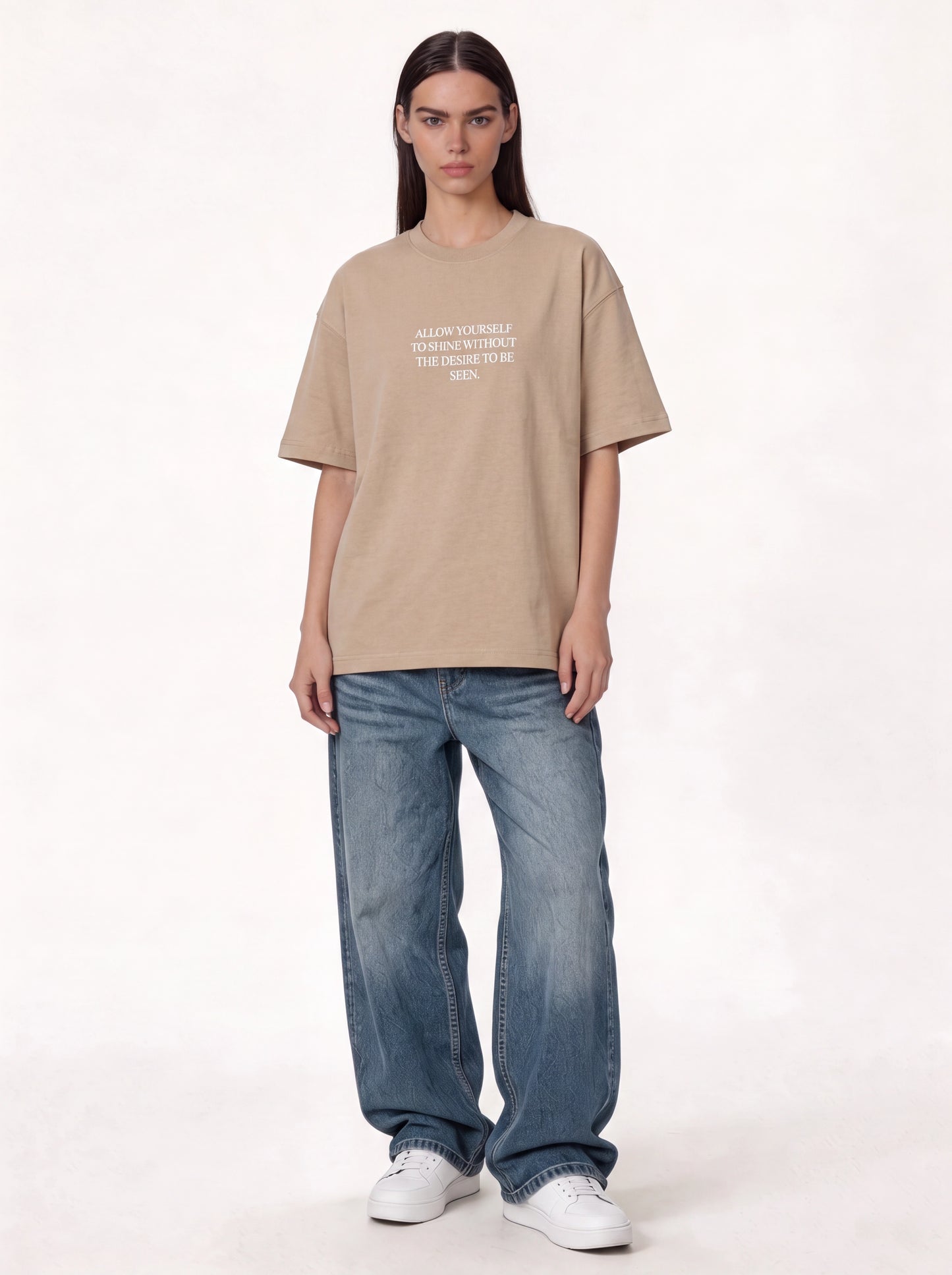 Front & Back Print T-Shirt Cotton Oversized Fit - seven