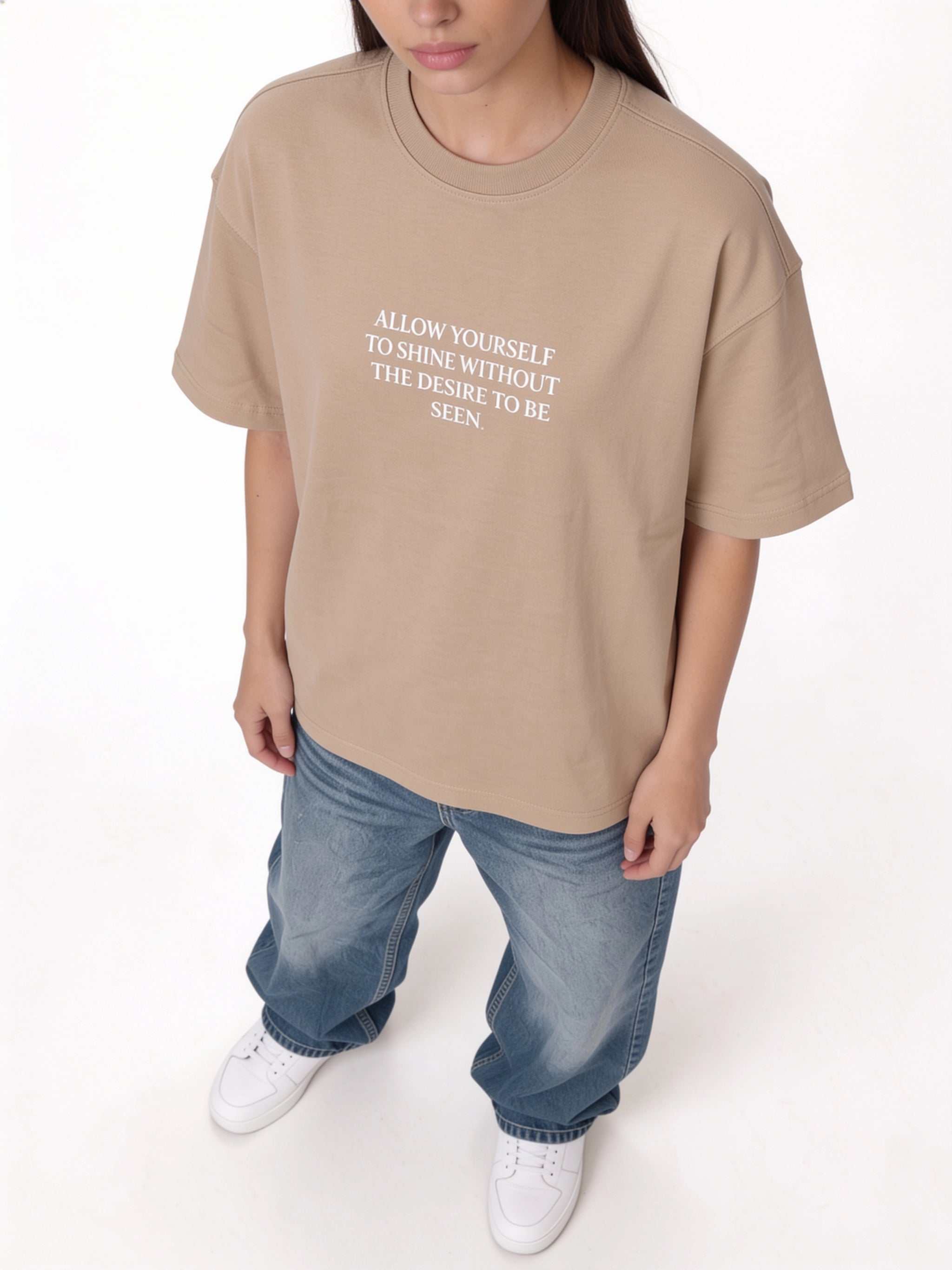 Front & Back Print T-Shirt Cotton Oversized Fit - seven