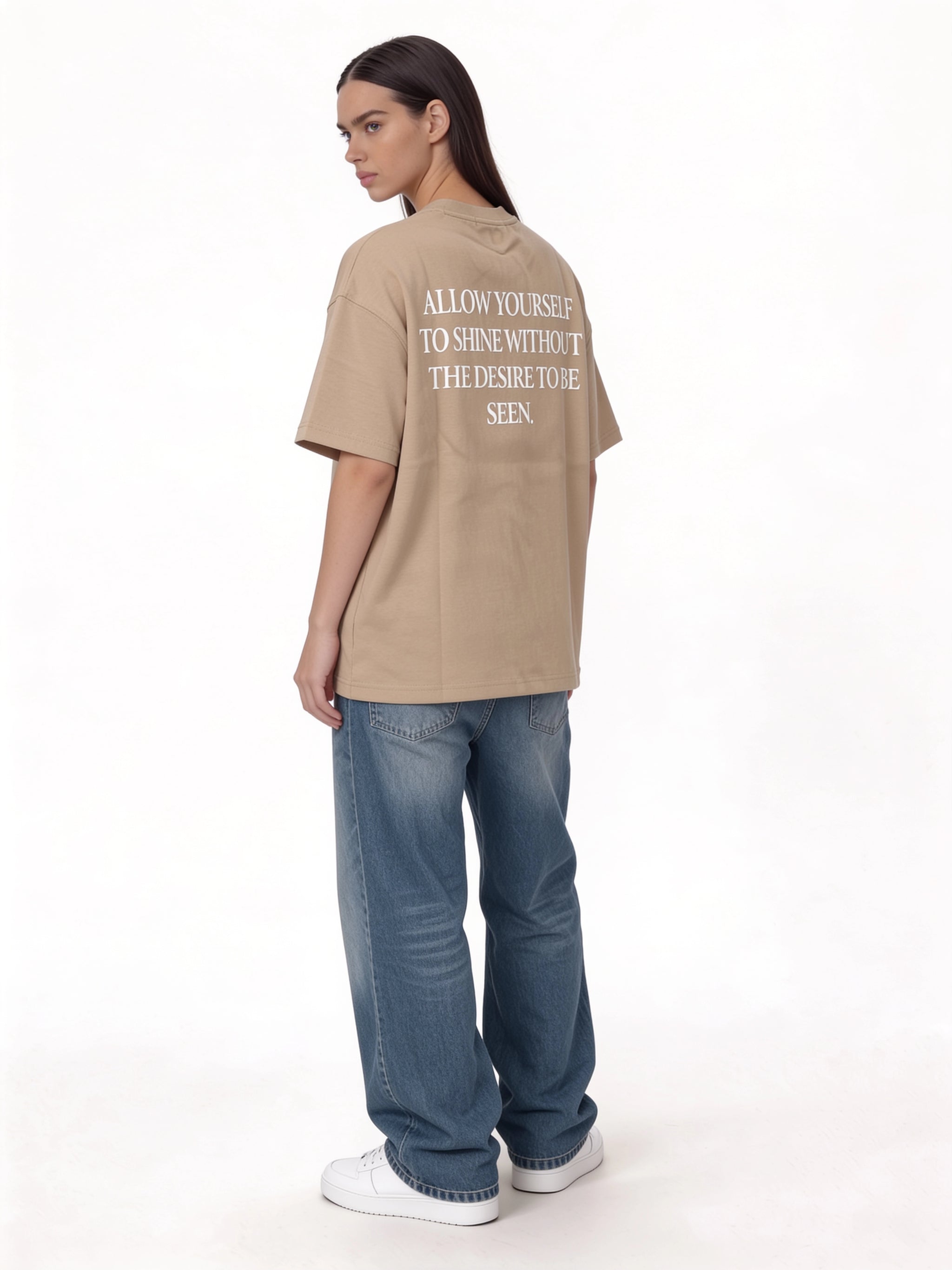 Front & Back Print T-Shirt Cotton Oversized Fit - seven