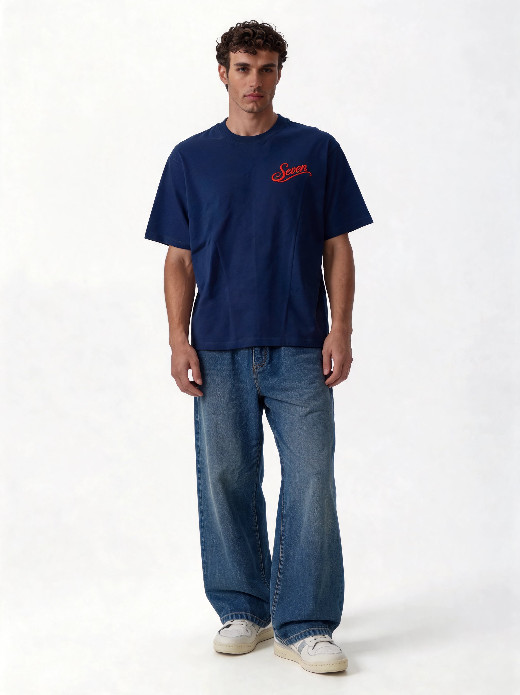 Logo Graphic T-Shirt Cotton Oversized Fit - seven