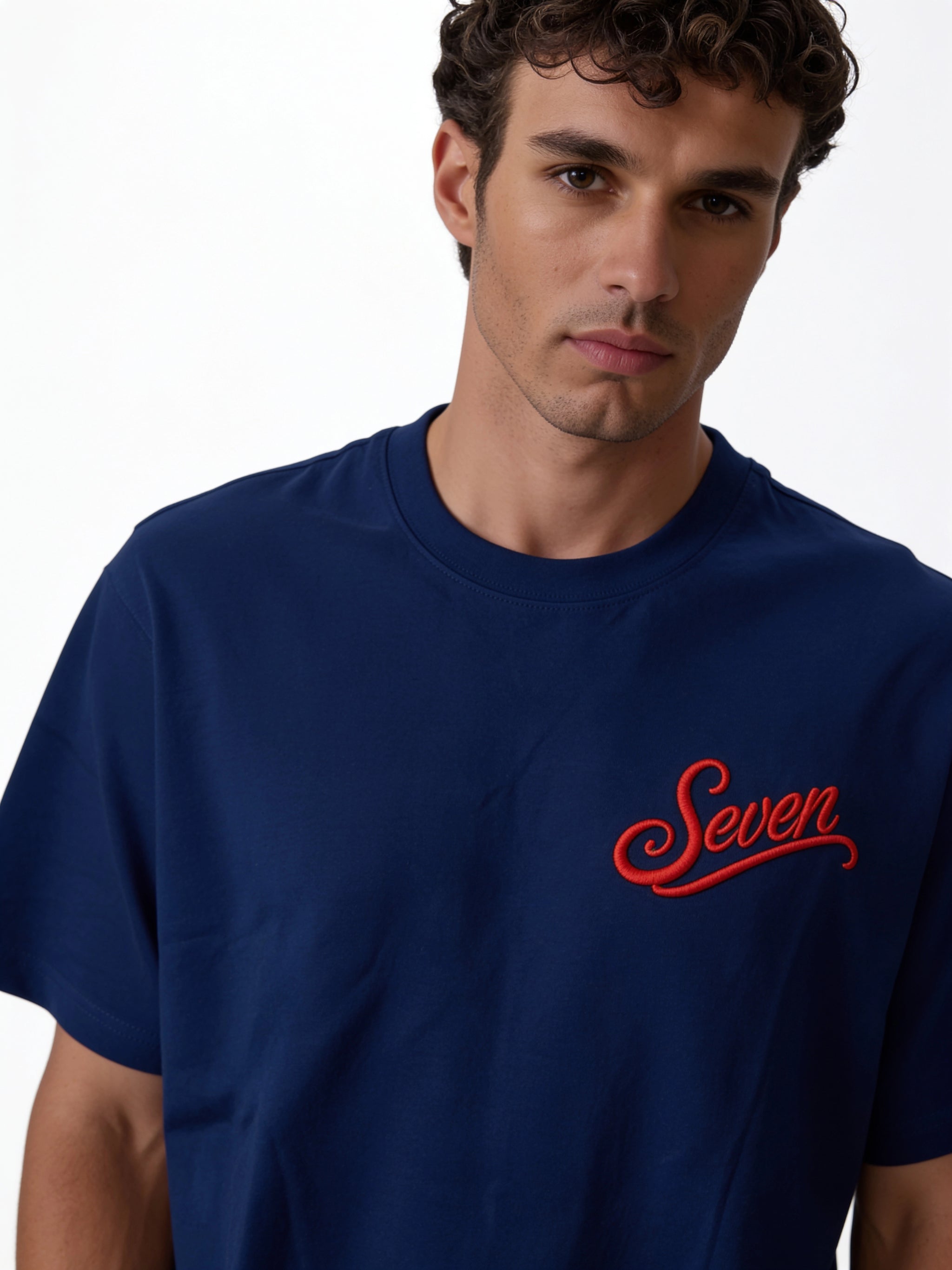 Logo Graphic T-Shirt Cotton Oversized Fit - seven