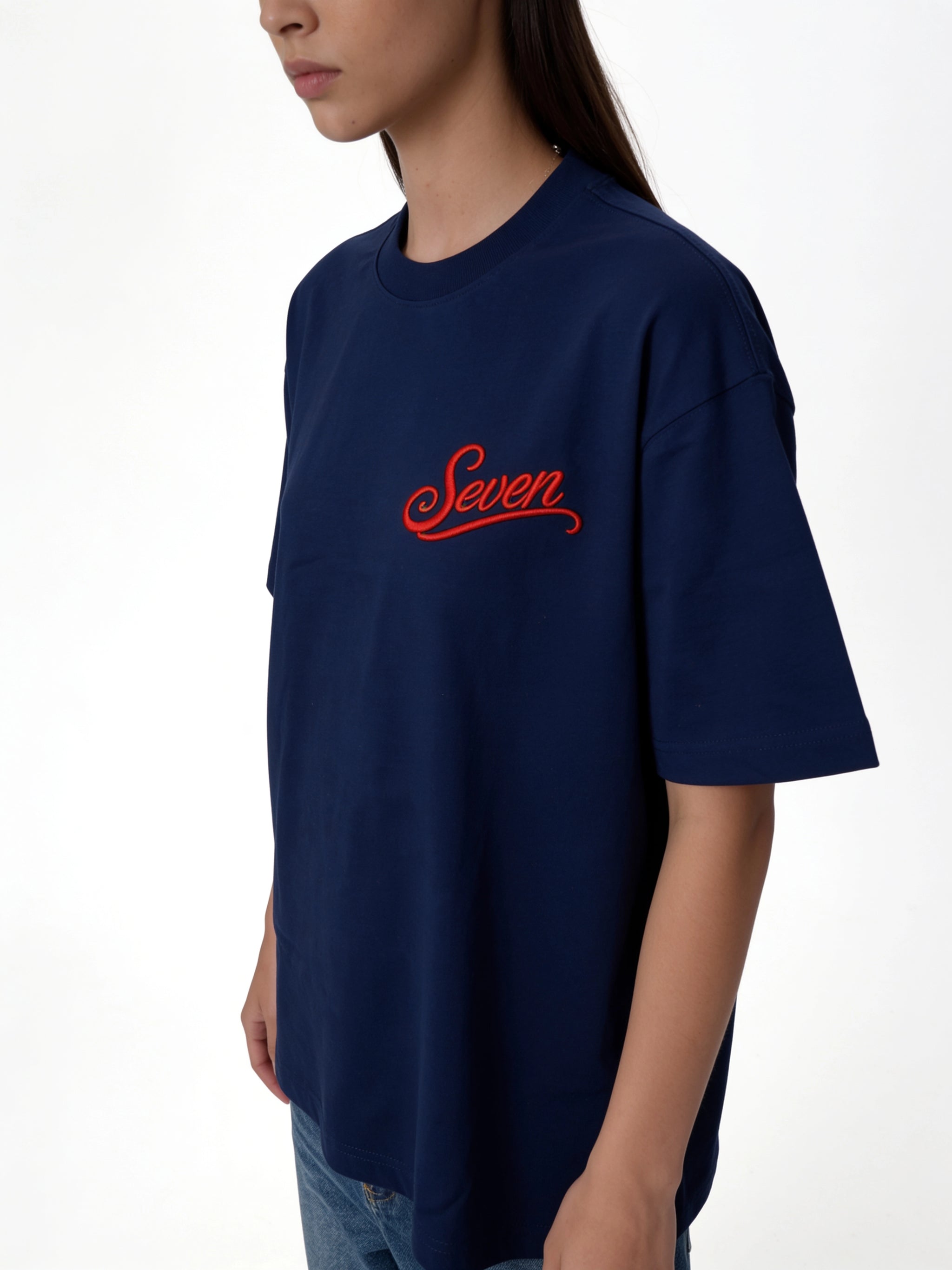 Logo Graphic T-Shirt Cotton Oversized Fit - seven