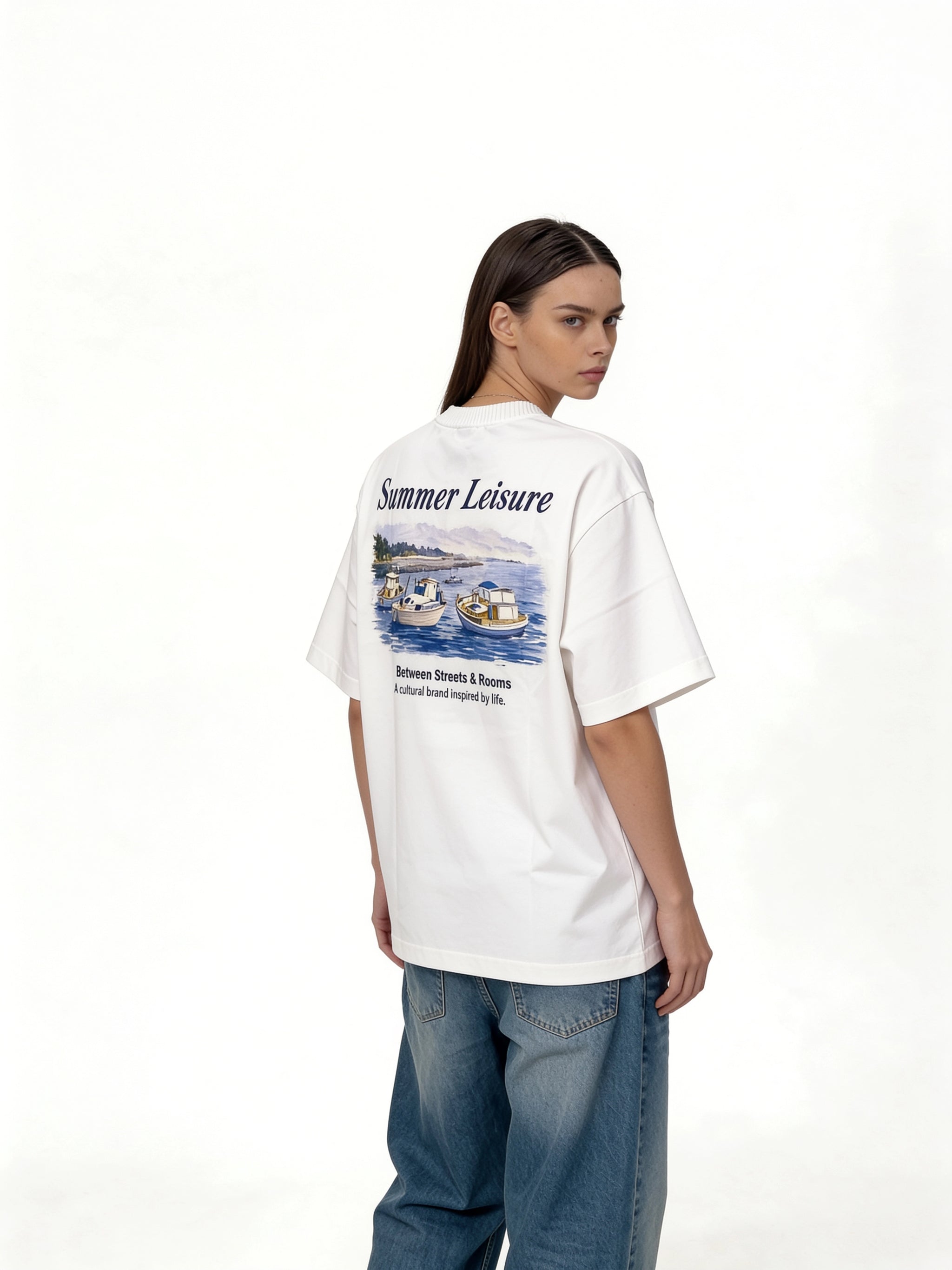 Scenic Back Print T-Shirt Cotton Oversized Fit - seven