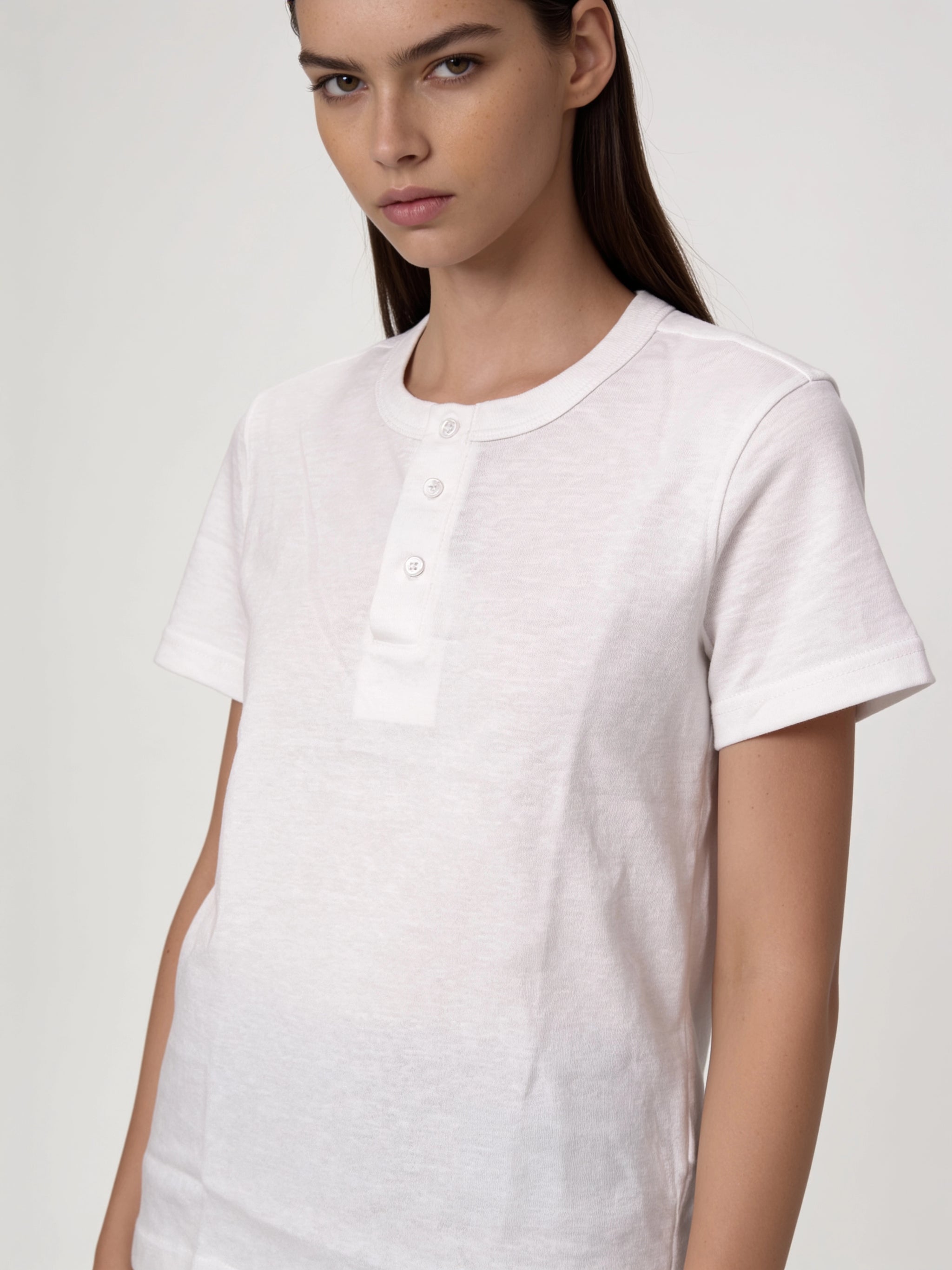 Buttoned Henley T-Shirt Cotton Regular Fit - seven
