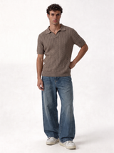 Cable Knit Polo Shirt Knit Regular Fit - FND - VEN0014