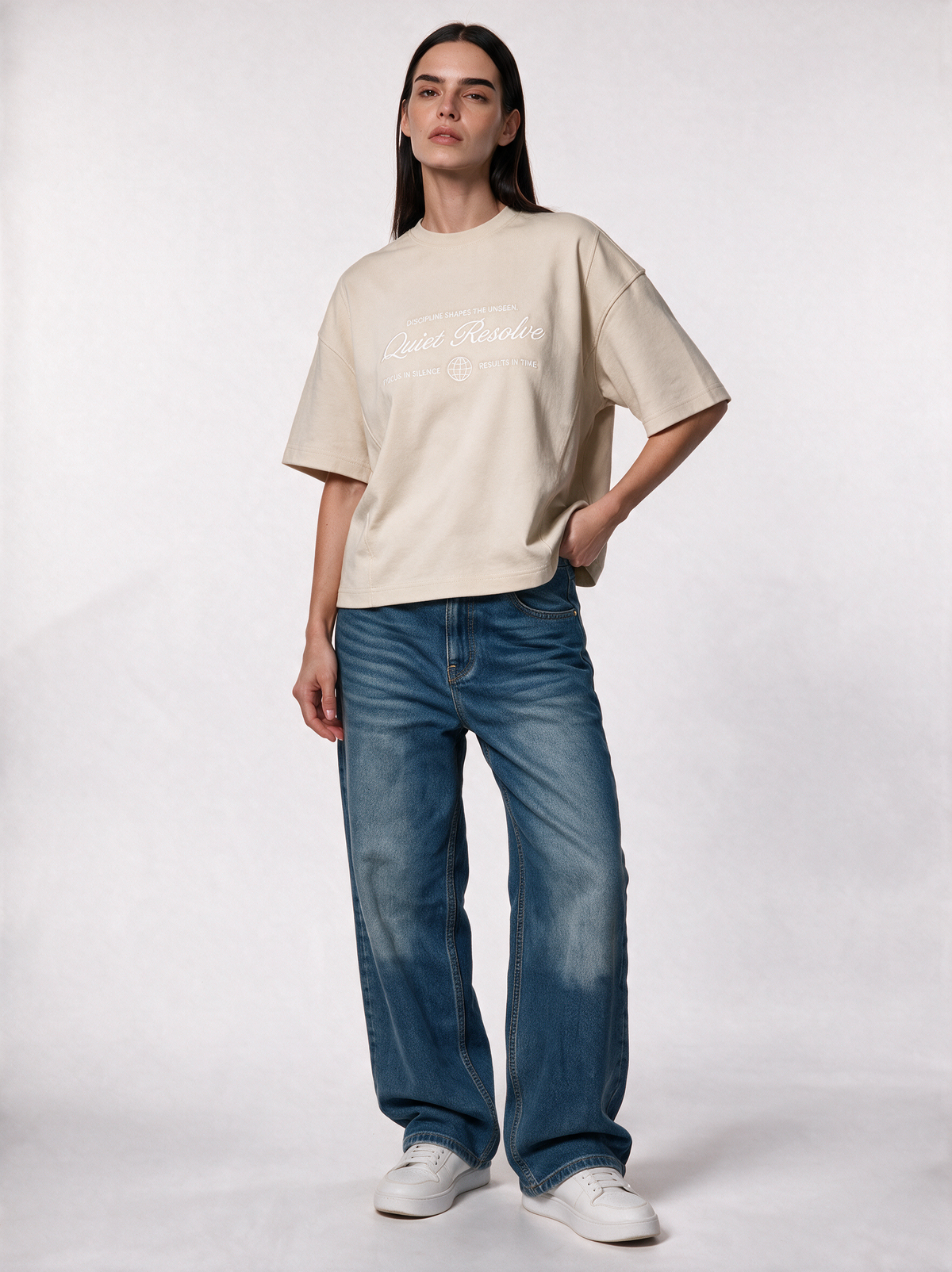 Quiet Resolve Graphic T-Shirt Oversized Fit - Seven