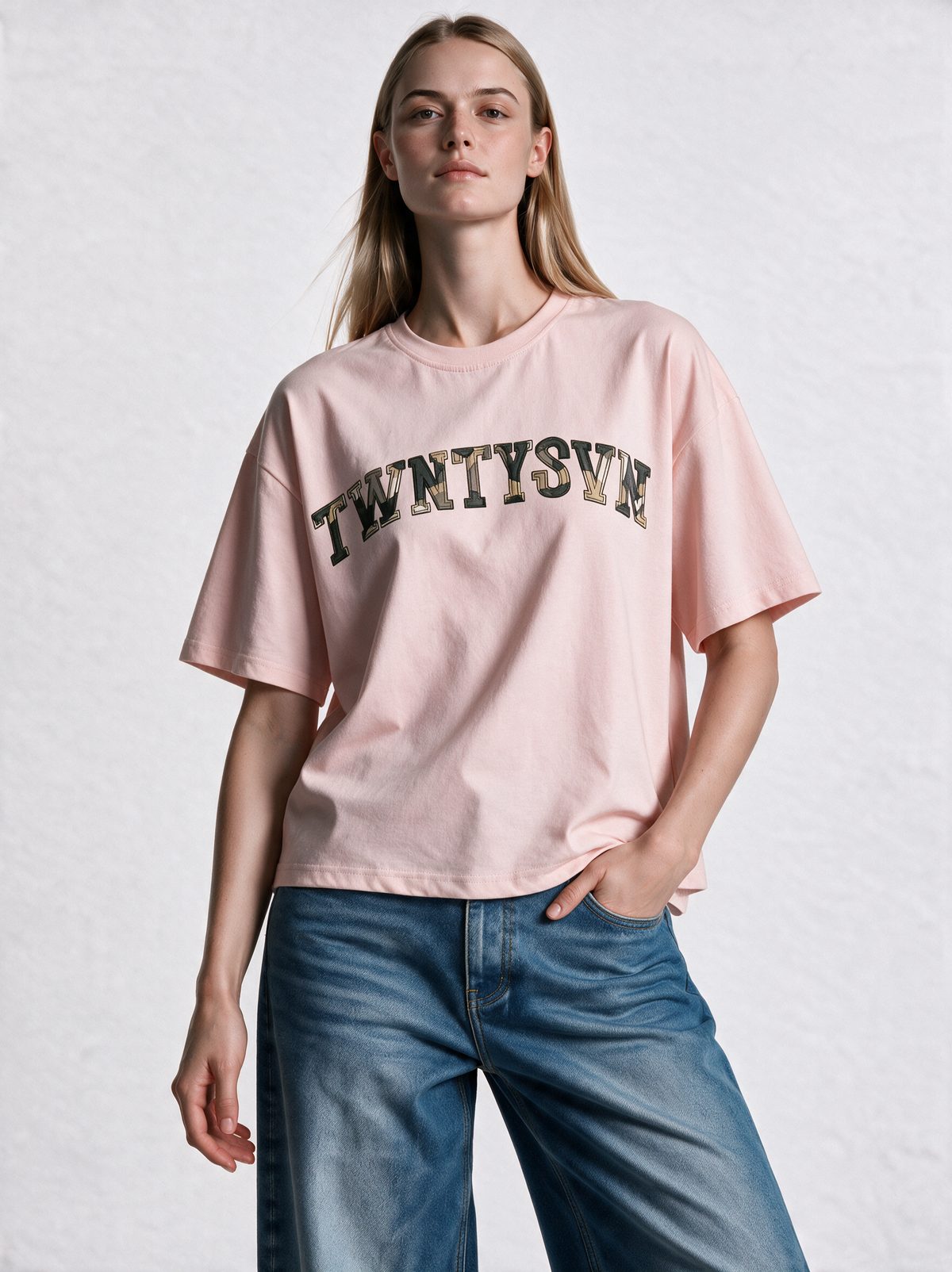 College Graphic T-Shirt Jersey Oversized Fit - 27